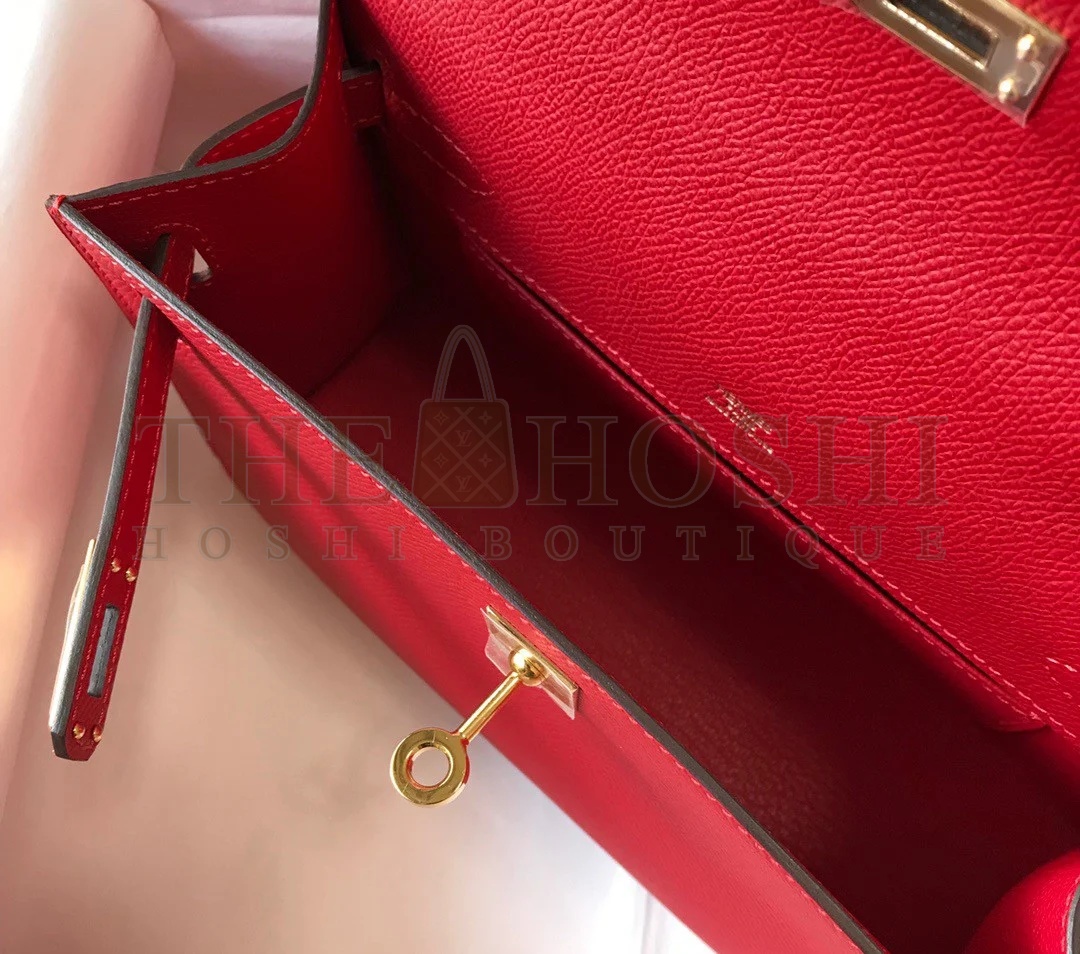 H**me5 Kelly Pochette Clutch Bag In Red Epsom Leather Master Quality