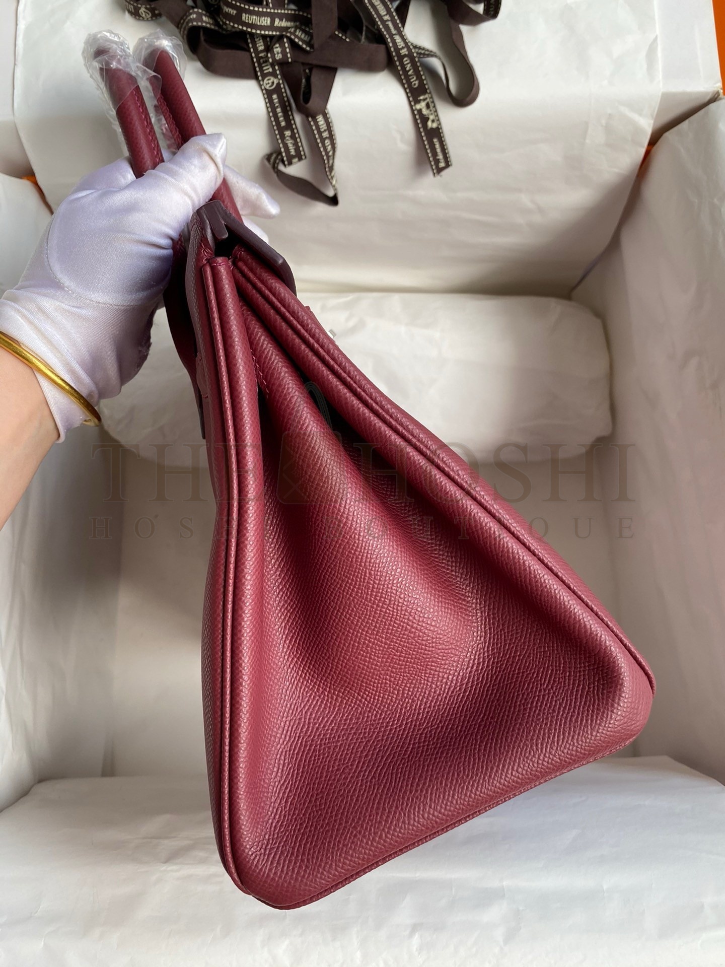 H**me5 Birkin 30 Retourne Handmade Bag In Ruby Epsom Calfskin Master Quality