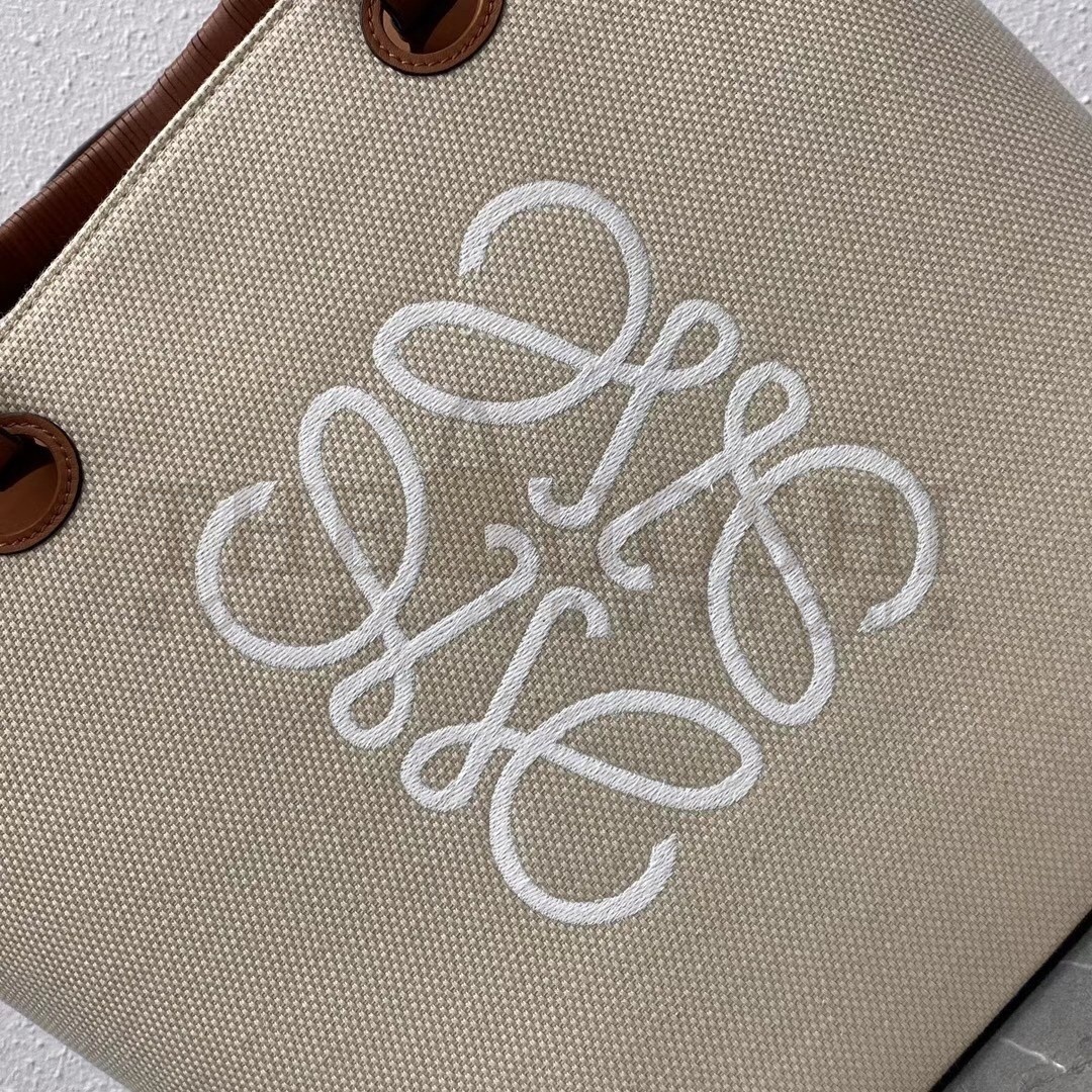 L0ew* Anagram Medium Tote Bag In Jacquard and Calfskin Master Quality