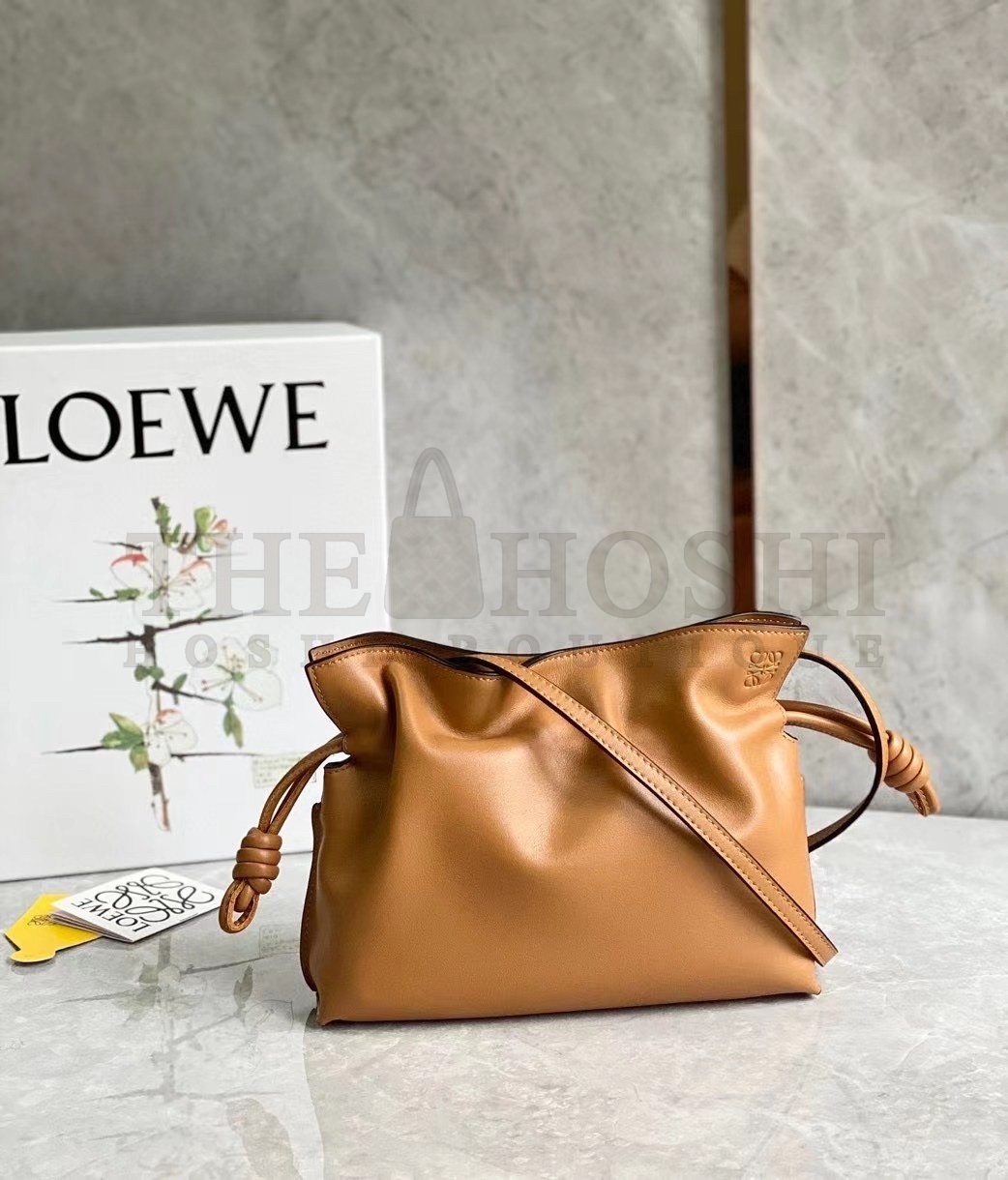 L0ew* Flamenco Mini Clutch In Brown Nappa Leather Master Quality