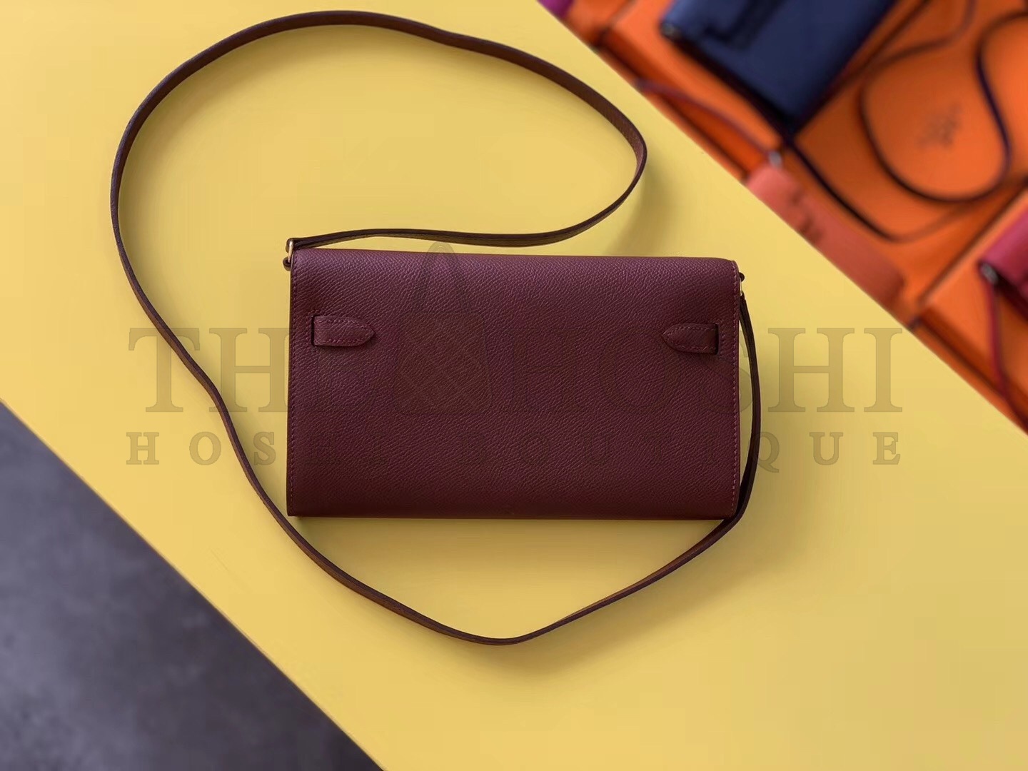 H**me5 Kelly Classique To Go Wallet In Bordeaux Epsom Calfskin Master Quality