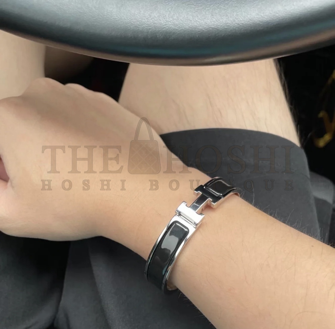 H**me5 Fake Bracelet, Clic H bracelet Dupe, Black Enamel, Three Color Master Quality