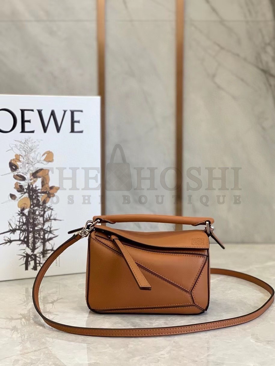 L0ew* Puzzle Mini Bag In Caramel Calfskin Master Quality