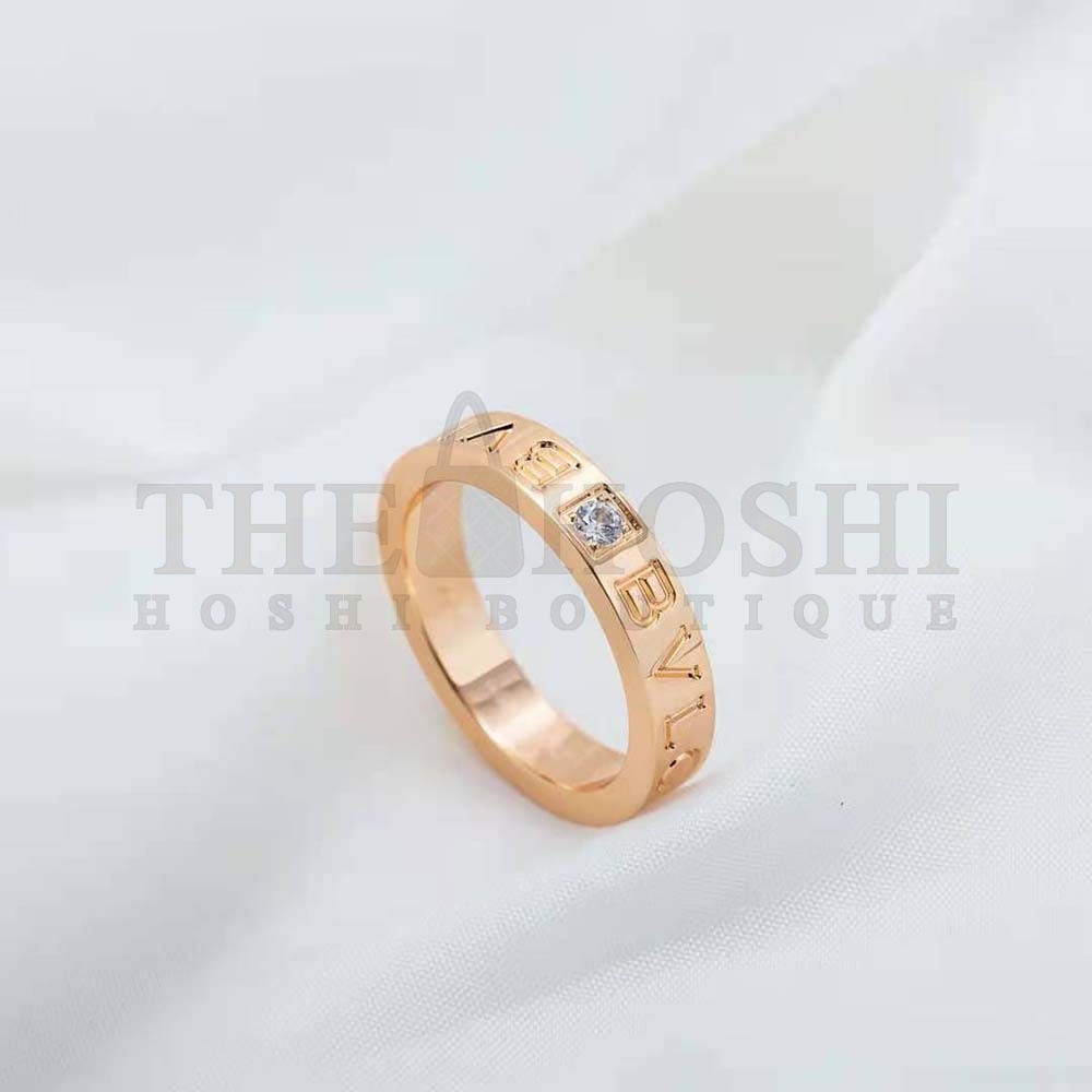 Bv1g*ai Women Bv1g*ai Bv1g*ai Ring 18 KT Rose Gold Ring with D1am0nd Master Quality