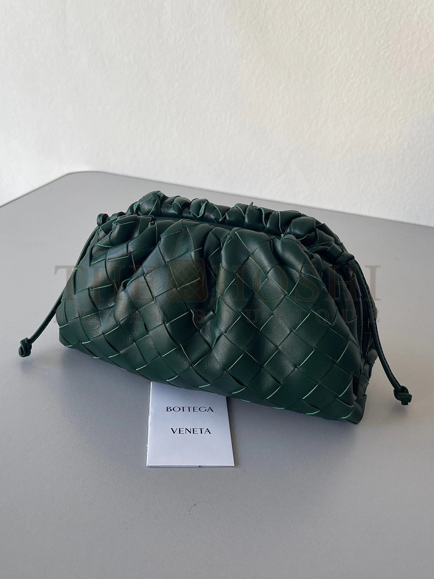 B0tt*ga Ven*ta Mini Pouch with Strap in Raintree Intrecciato Lambskin Master Quality