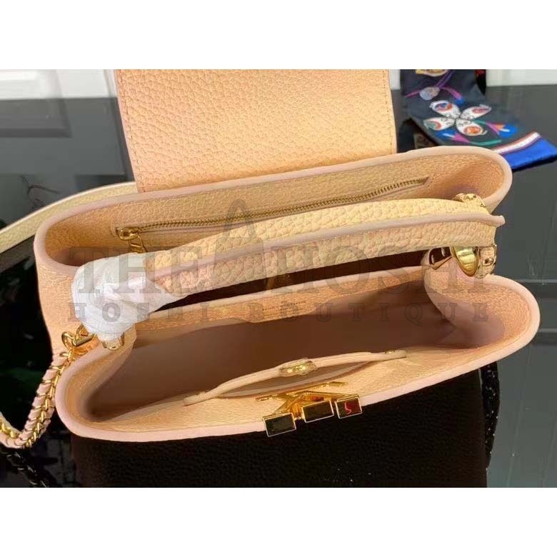 L0vis Vvtt0n LV Women Capucines BB Handbag Yellow Taurillon Leather Shimmery Master Quality