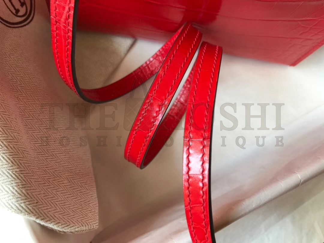 H**me5 Kelly Mini II Bag In Red Crocodile Embossed Leather Master Quality