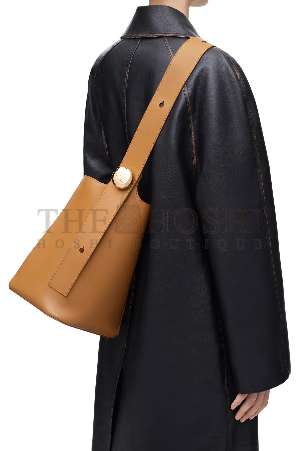 L0ew* real leather bag Natural Pebble Mini Leather Bucket Bag Master Quality