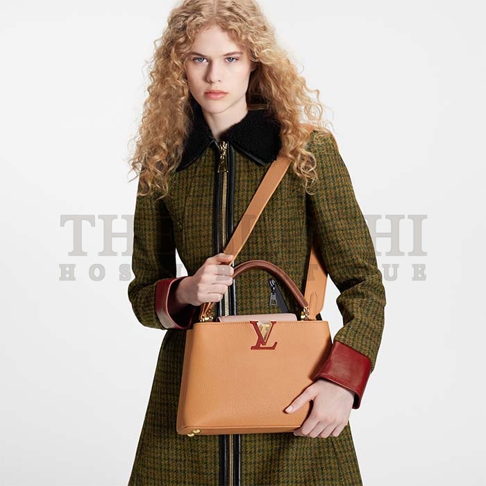 L0vis Vvtt0n LV Women Capucines MM Handbag Beige Brown Taurillon Leather Master Quality