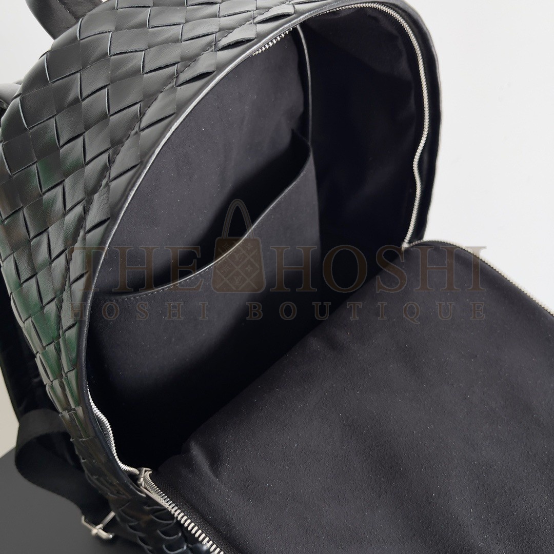 B0tt*ga Ven*ta Small Backpack In Black Intrecciato Calfskin Master Quality