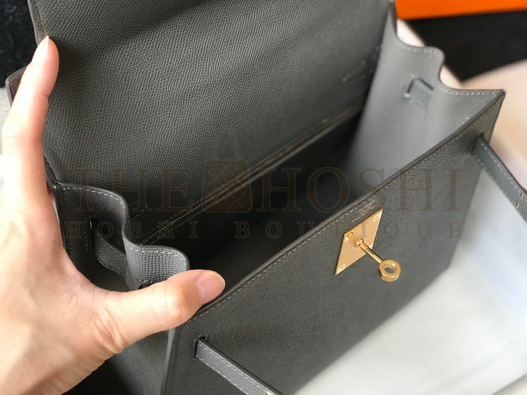 H**me5 Kelly 28cm Sellier Bag in Ardoise Epsom Calfskin GHW Master Quality