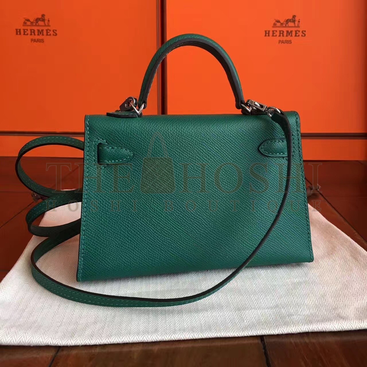 H**me5 Malachite Epsom Kelly Mini II Handmade Bag Master Quality