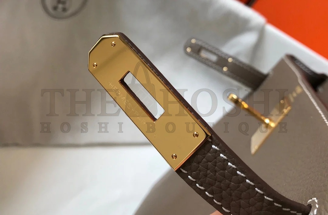 H**me5 Kelly 28cm Retourne Bag in Taupe Clemence Leather GHW Master Quality