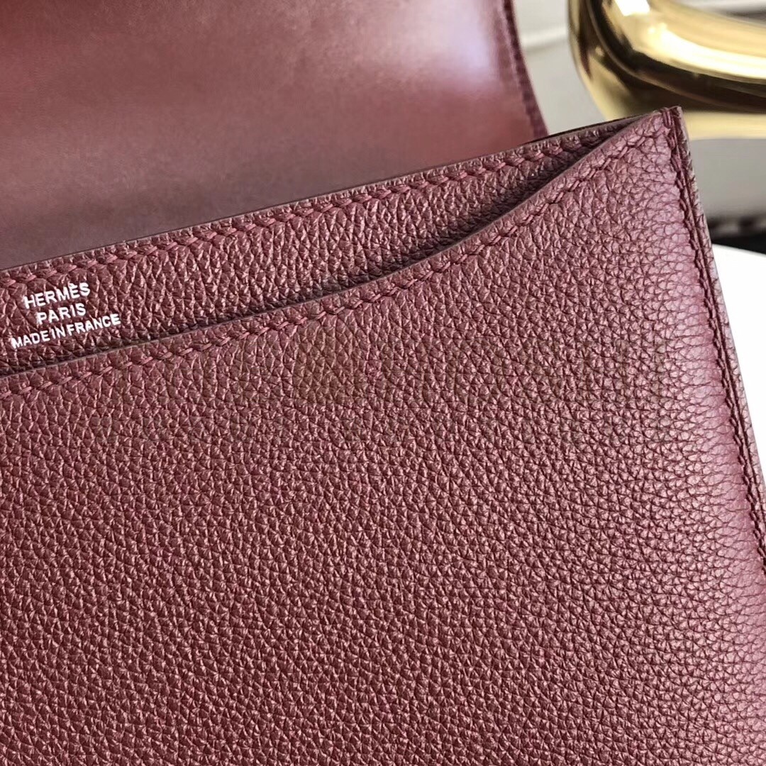 H**me5 2002 20cm Bag In Bordeaux Evercolor Calfskin Master Quality