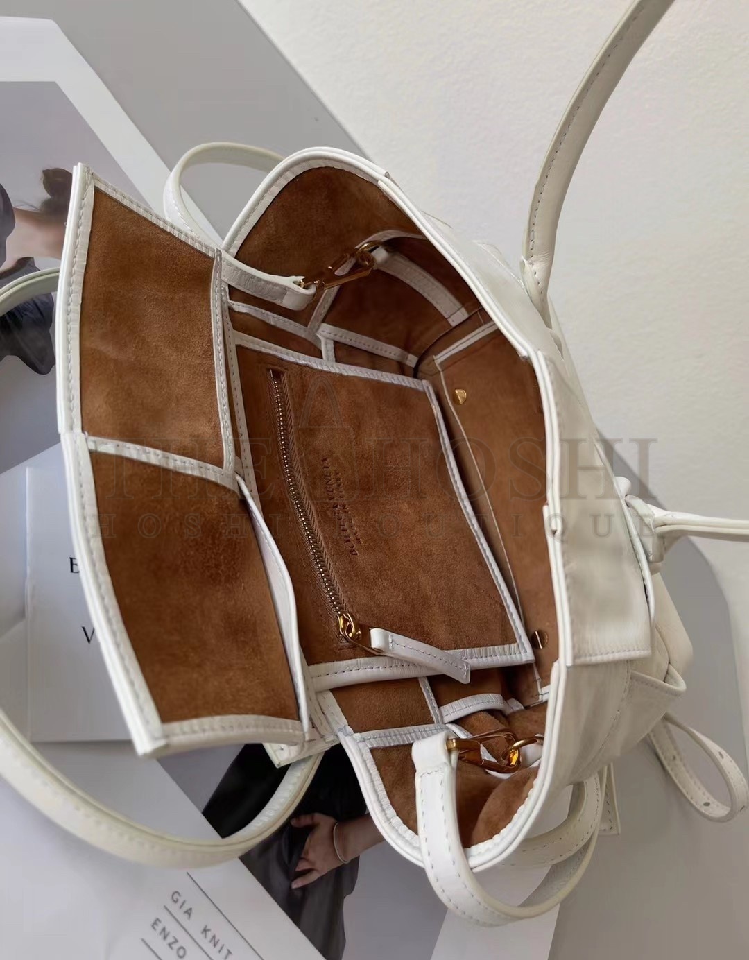 B0tt*ga Ven*ta Mini Arco Bag In White Intrecciato Leather Master Quality