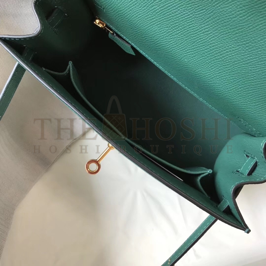 H**me5 Kelly 25cm Sellier Bag In Malachite Epsom Leather Master Quality