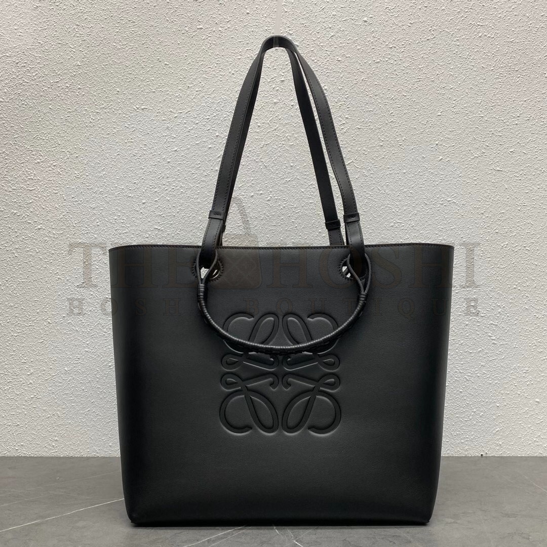 L0ew* Small Anagram Tote In Black Classic Calfskin Master Quality