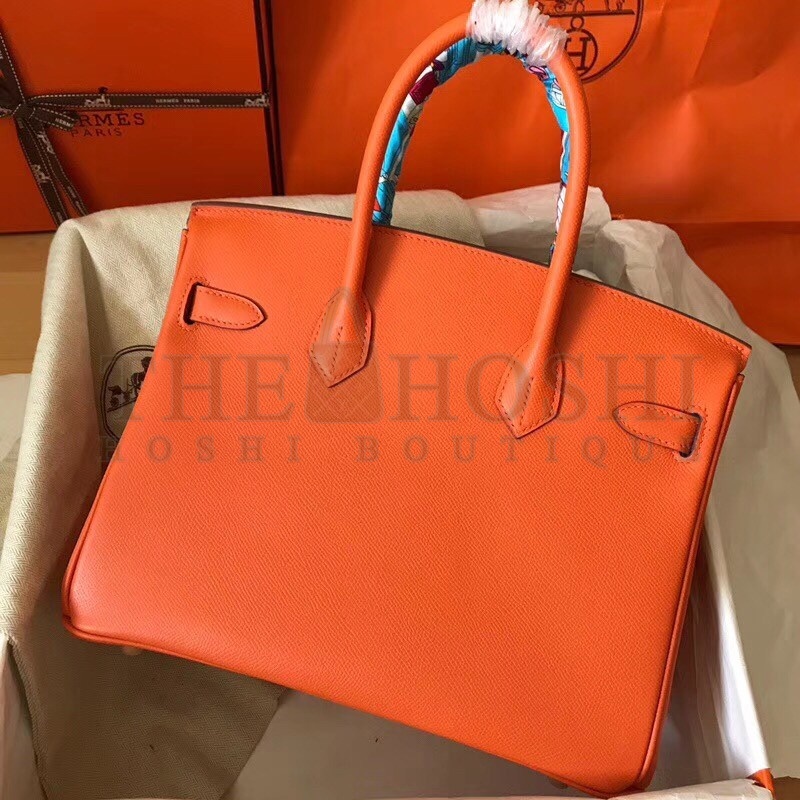 H**me5 Orange Birkin 30cm Epsom Handmade Bag Master Quality