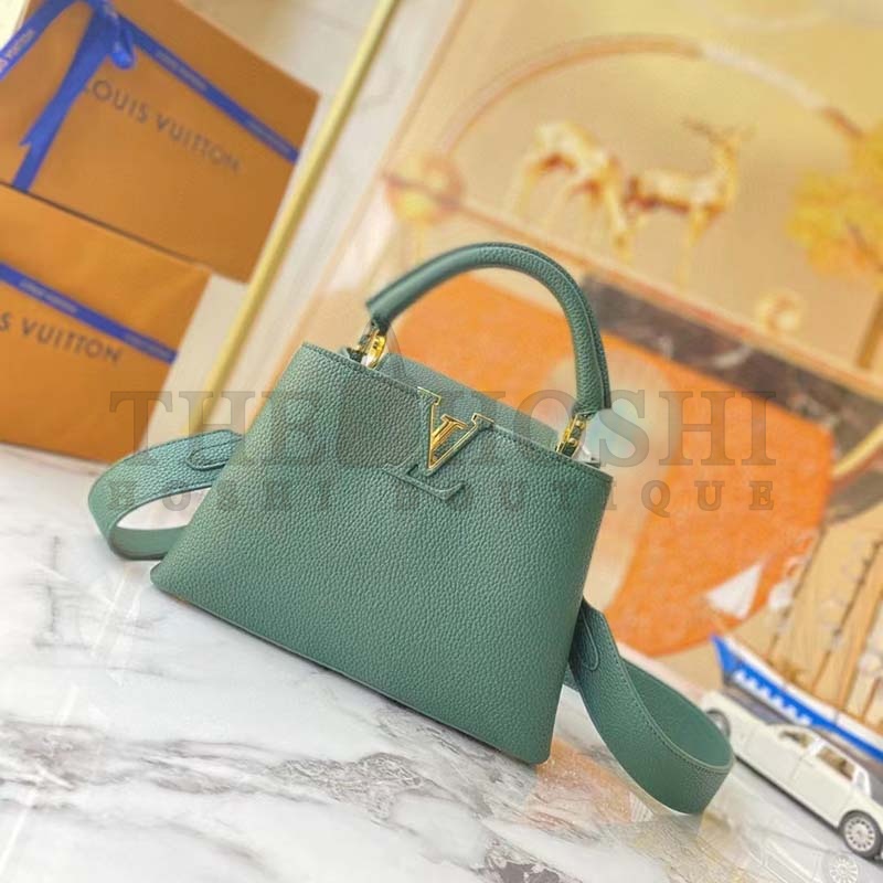L0vis Vvtt0n LV Women Capucines BB Handbag Green Taurillon Leather Master Quality