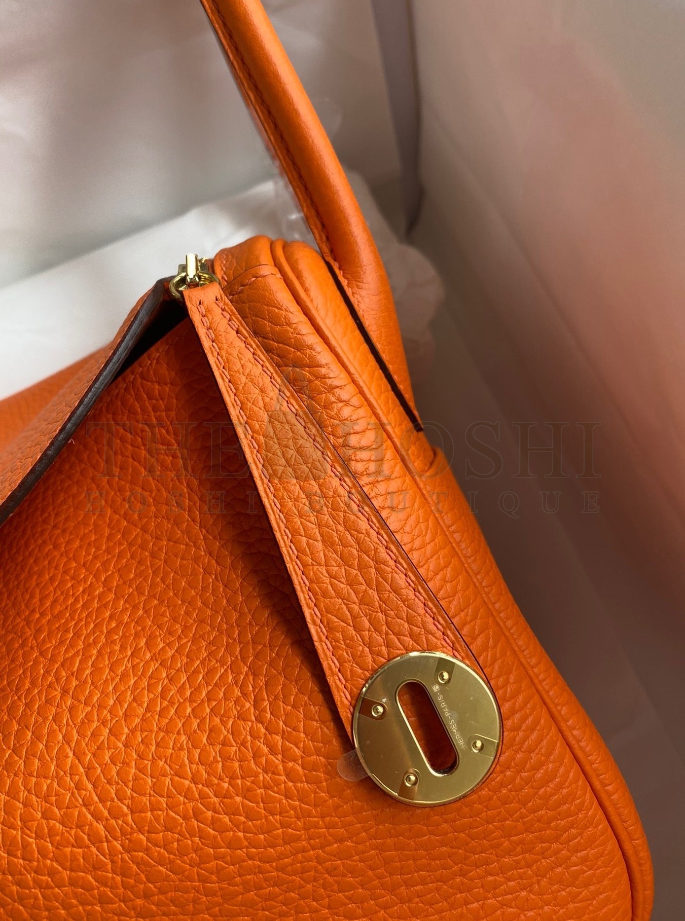 H**me5 Lindy 26 Handmade Bag In Orange Clemence Leather Master Quality