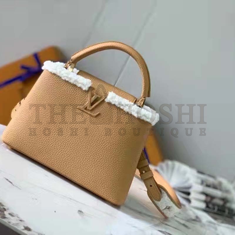 L0vis Vvtt0n LV Women Capucines BB Bag Arizona Taurillon Leather Shearling Master Quality