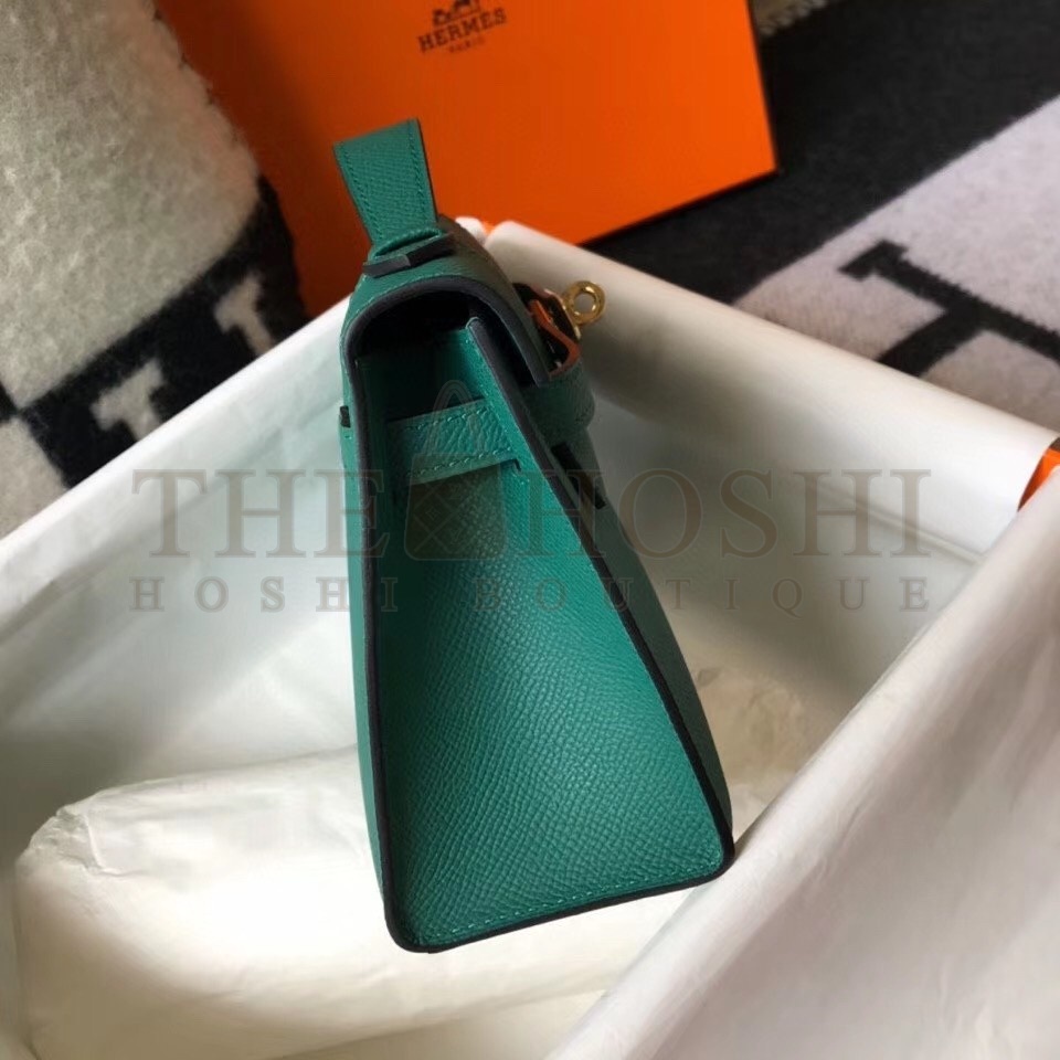 H**me5 Kelly Pochette Bag In Vert Veronese Epsom Leather Master Quality