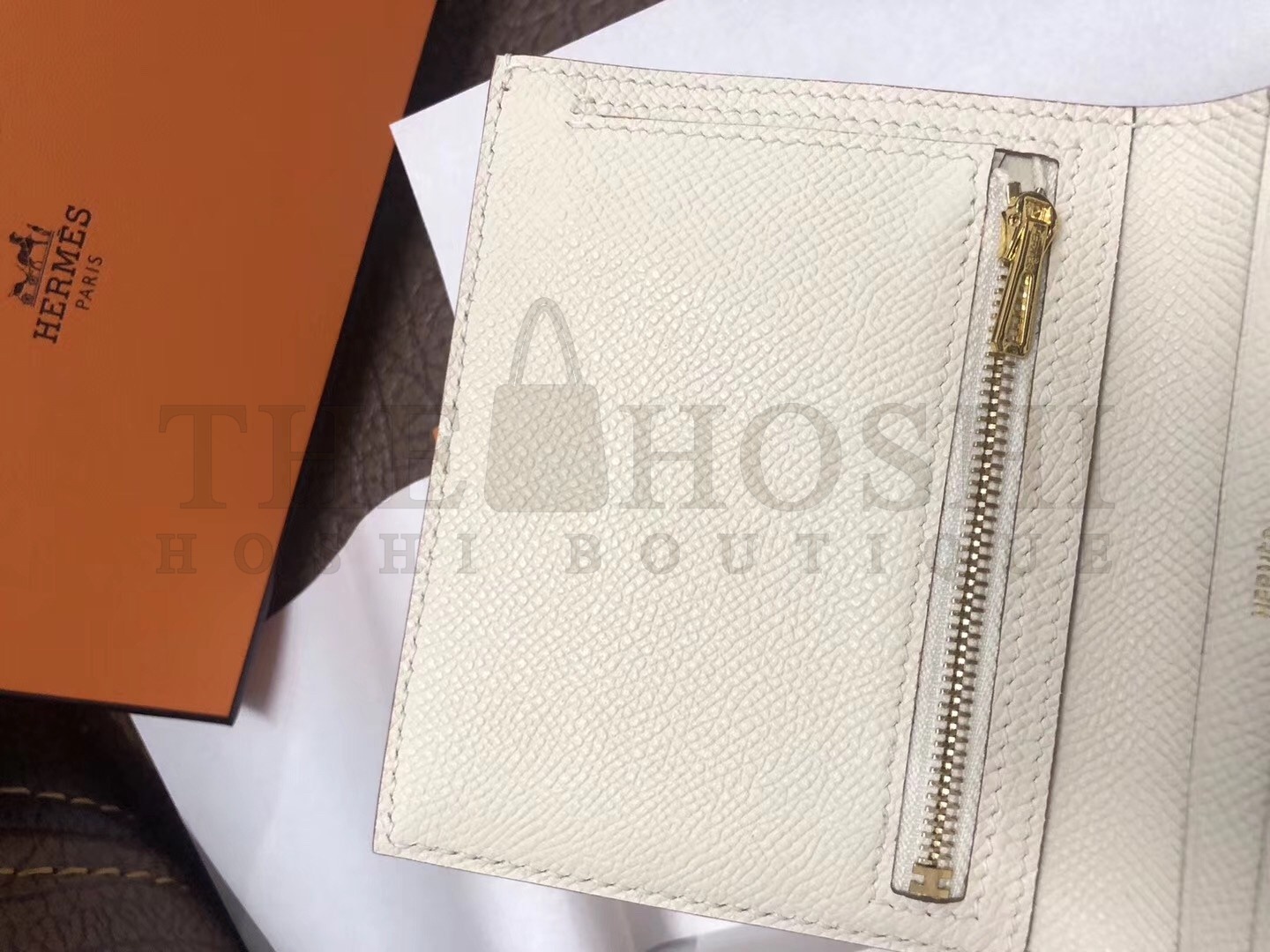 H**me5 Bearn Compact Wallet In White Epsom Leather Master Quality