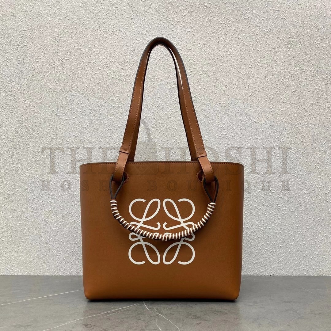 L0ew* Small Anagram Tote In Brown Calfskin Master Quality