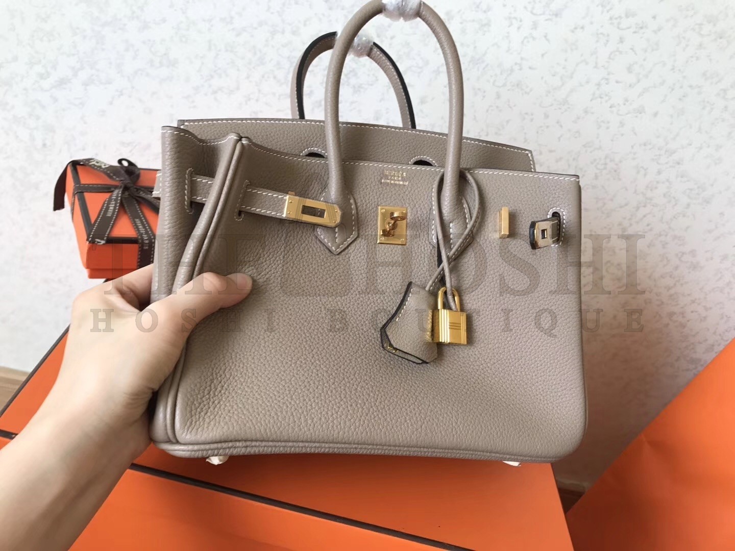 H**me5 Grey Birkin 25cm Clemence Handmade Bag Master Quality