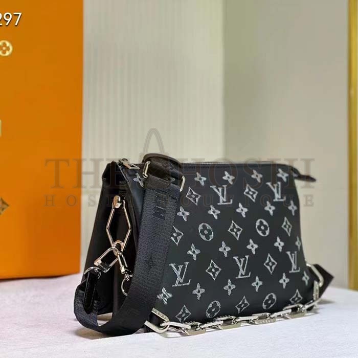 L0vis Vvtt0n LV Women Coussin BB Handbag Black Glass Beads Polyester Satin Master Quality
