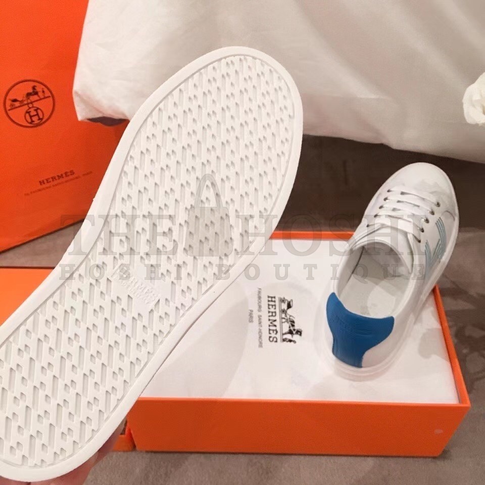 H**me5 Avantage Sneakers In White/Mykonos Calfskin Master Quality