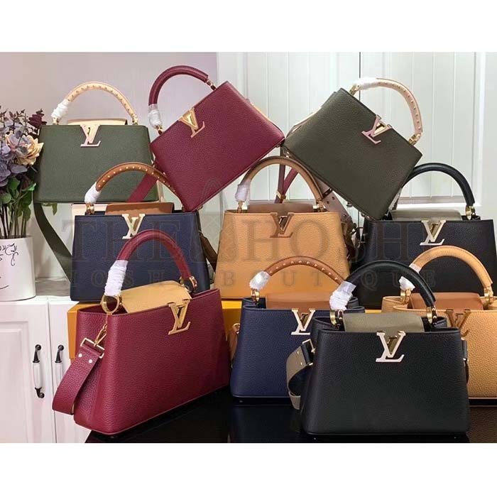 L0vis Vvtt0n LV Women Capucines BB Handbag Griotte Red Arizona Taurillon Cowhide Leather Master Quality