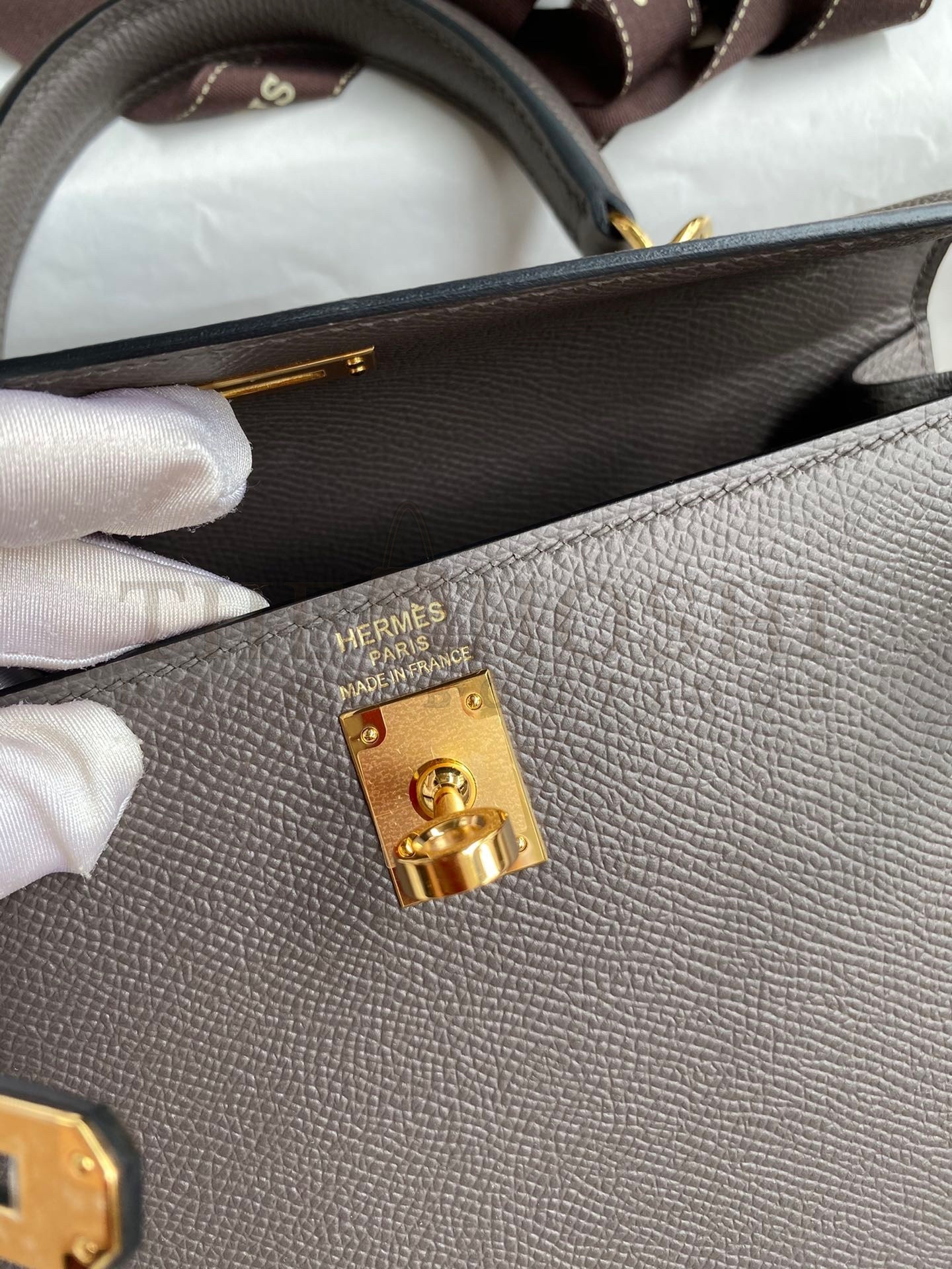 H**me5 Epsom Kelly 25cm Sellier Handmade Etain Bag Master Quality