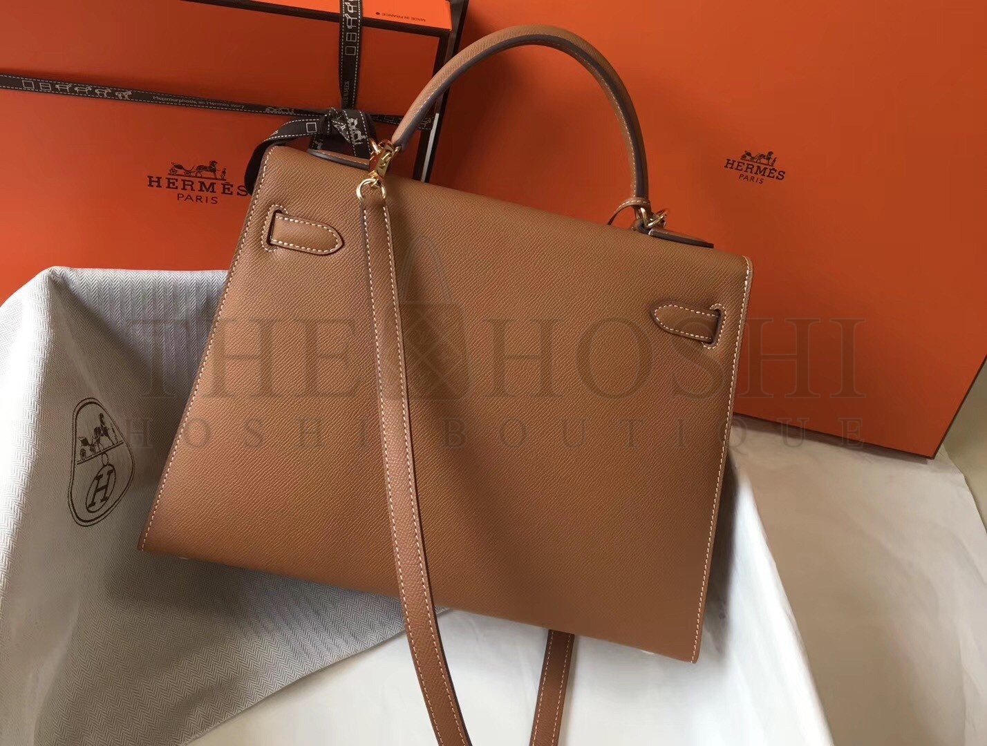 H**me5 Brown Epsom Kelly 32cm Sellier Bag Master Quality