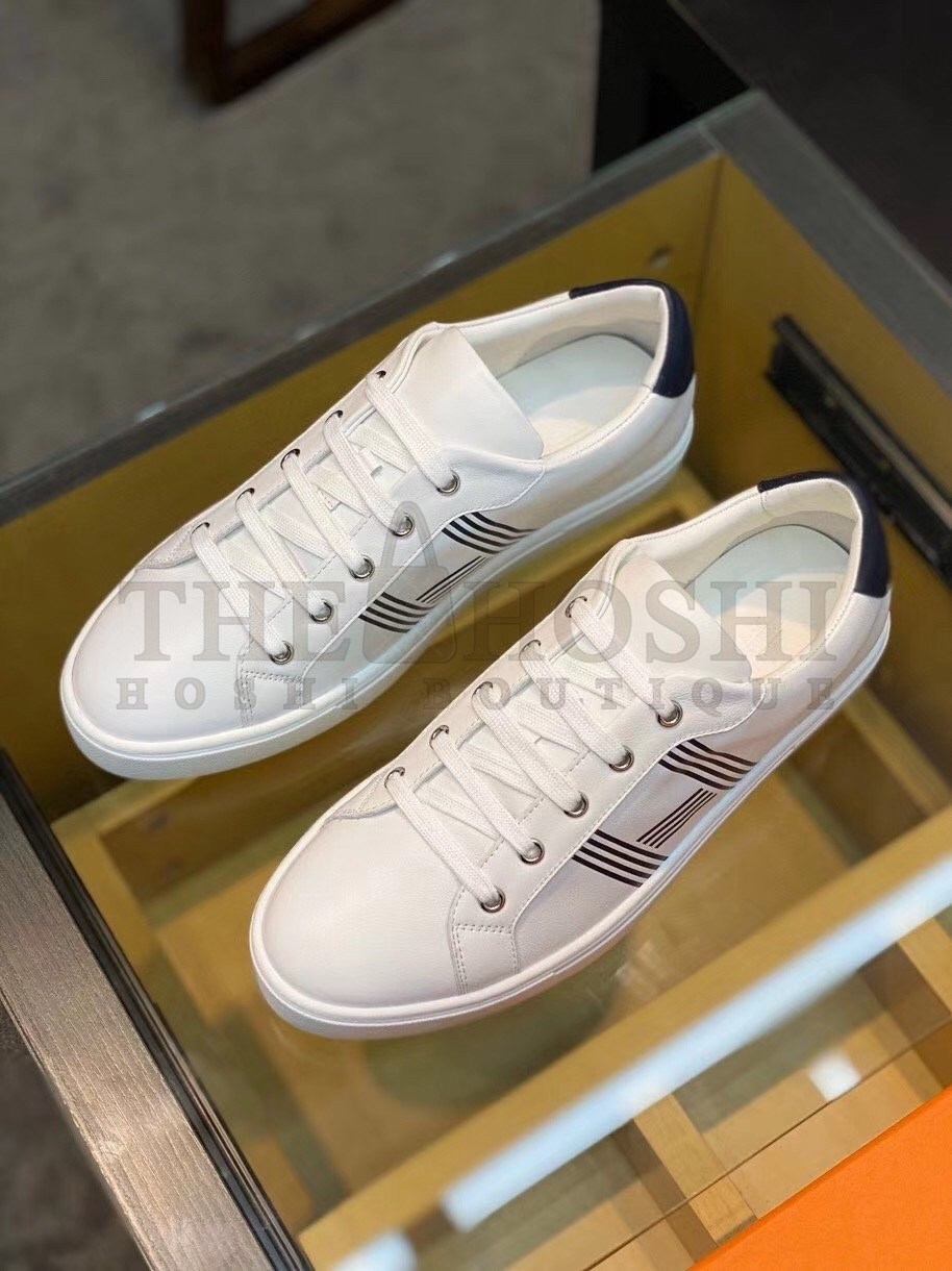 H**me5 Avantage Sneakers In White/Blue Calfskin Master Quality