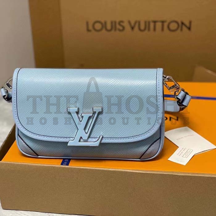 L0vis Vvtt0n LV Women Buci Crossbody Cloud Blue Epi Grained Cowhide Leather Master Quality