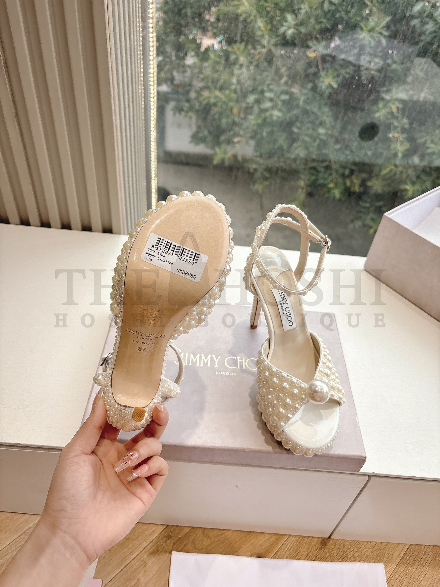 J1m*y Ch00 25SS Pearl-Embellished Platform Heels – Ivory Satin, Waterproof Sole, Custom Sizes 34–41 Master Quality