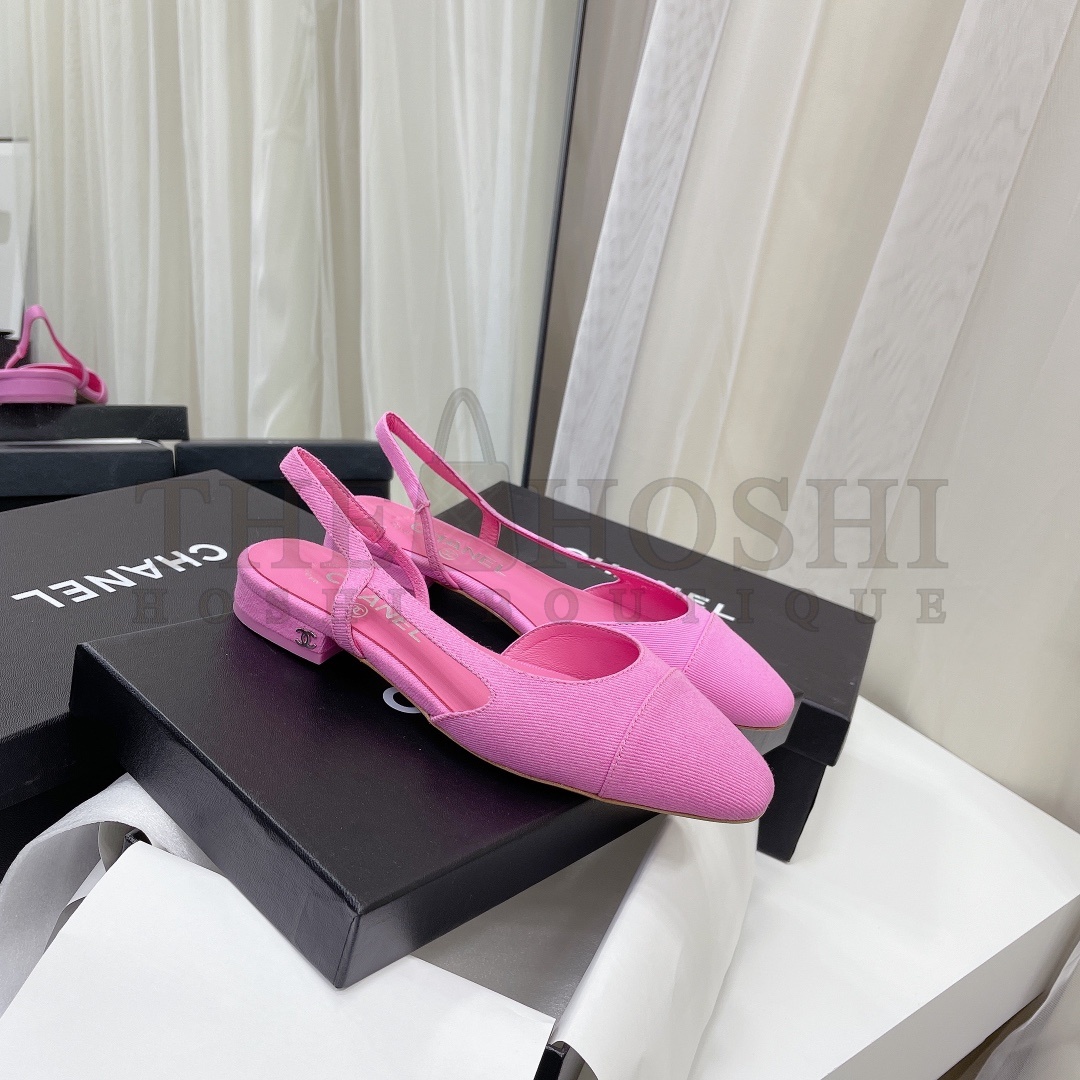 Ch**el Flat Slingback Sandals – Mixed Lambskin, Silk Lining, Pink, Premium Box Packaging, Sizes 34-42 Master Quality