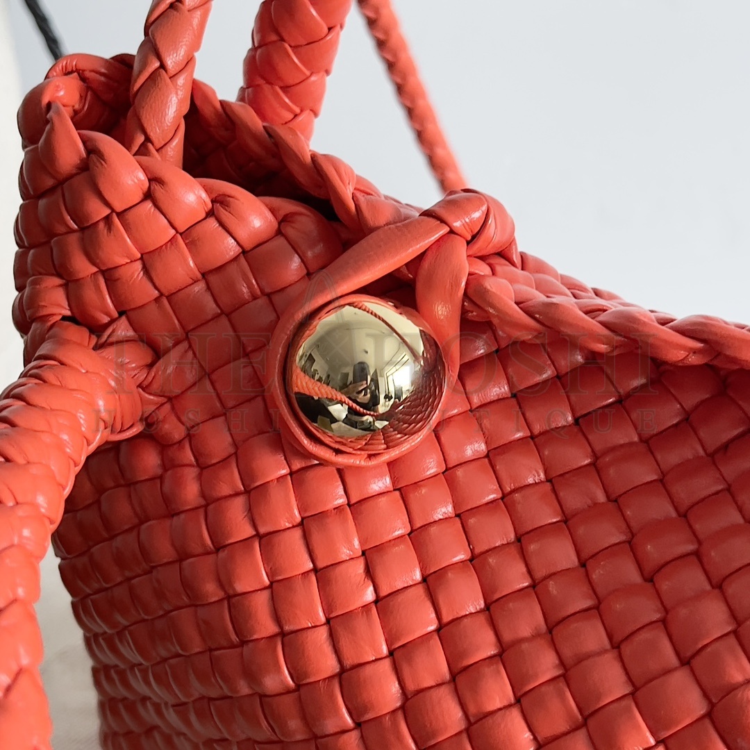 B0tt*ga Ven*ta BV TOSCA Mini Intrecciato Woven Leather Handbag Red 20x15.5x7cm Master Quality