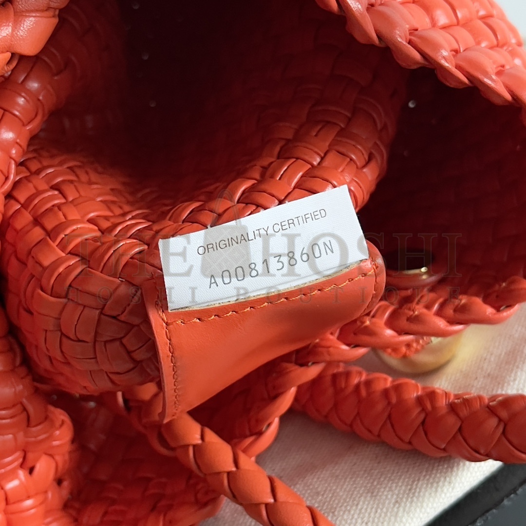 B0tt*ga Ven*ta BV TOSCA Mini Intrecciato Woven Leather Handbag Red 20x15.5x7cm Master Quality