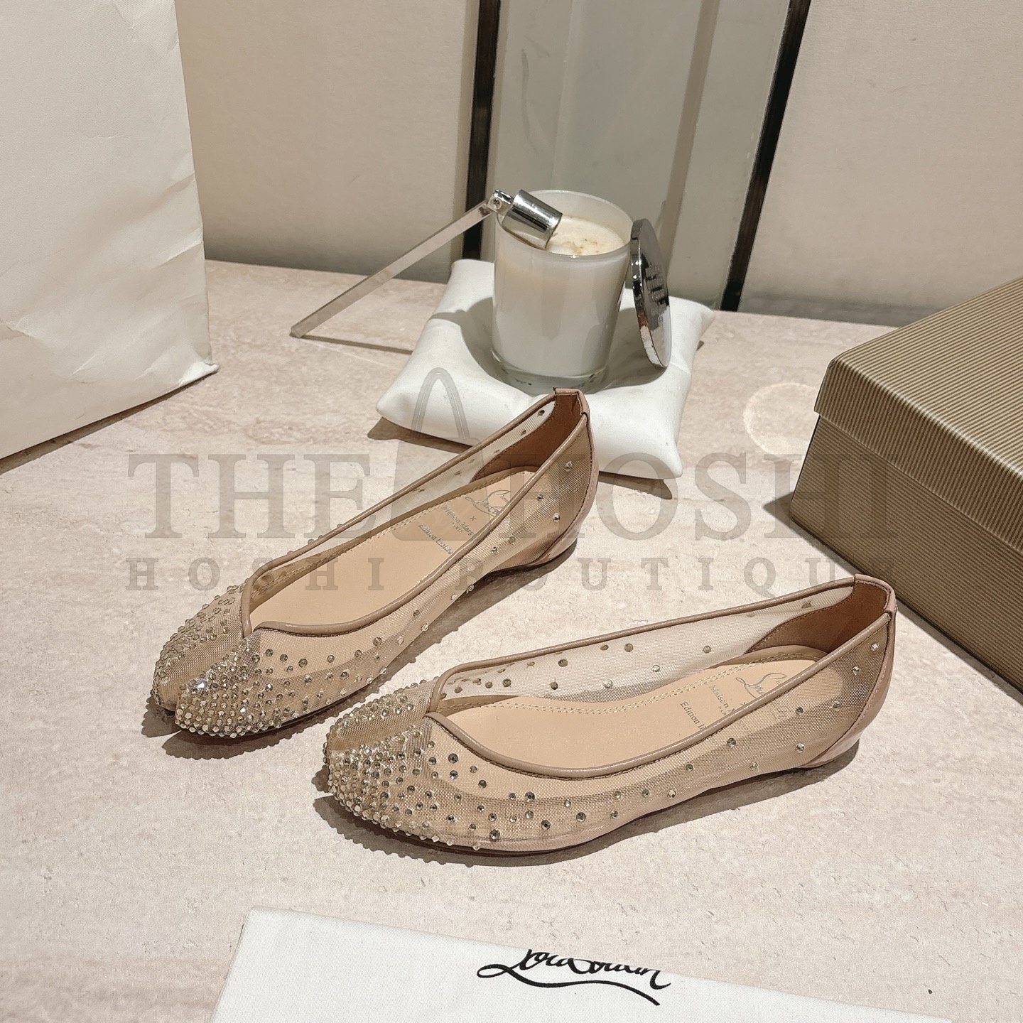 Chr1st1an Louboutin CL Ma1s0n Marg*e1a Nude Mesh Crystal Heels 35-42 Master Quality