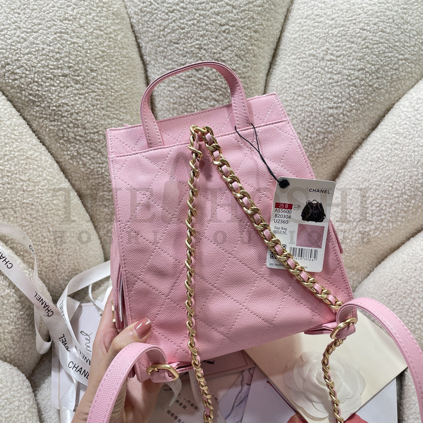 Ch**el 25B Drawstring Backpack – Lambskin Quilted Leather Double Shoulder Bag Size 23*14*23cm Master Quality