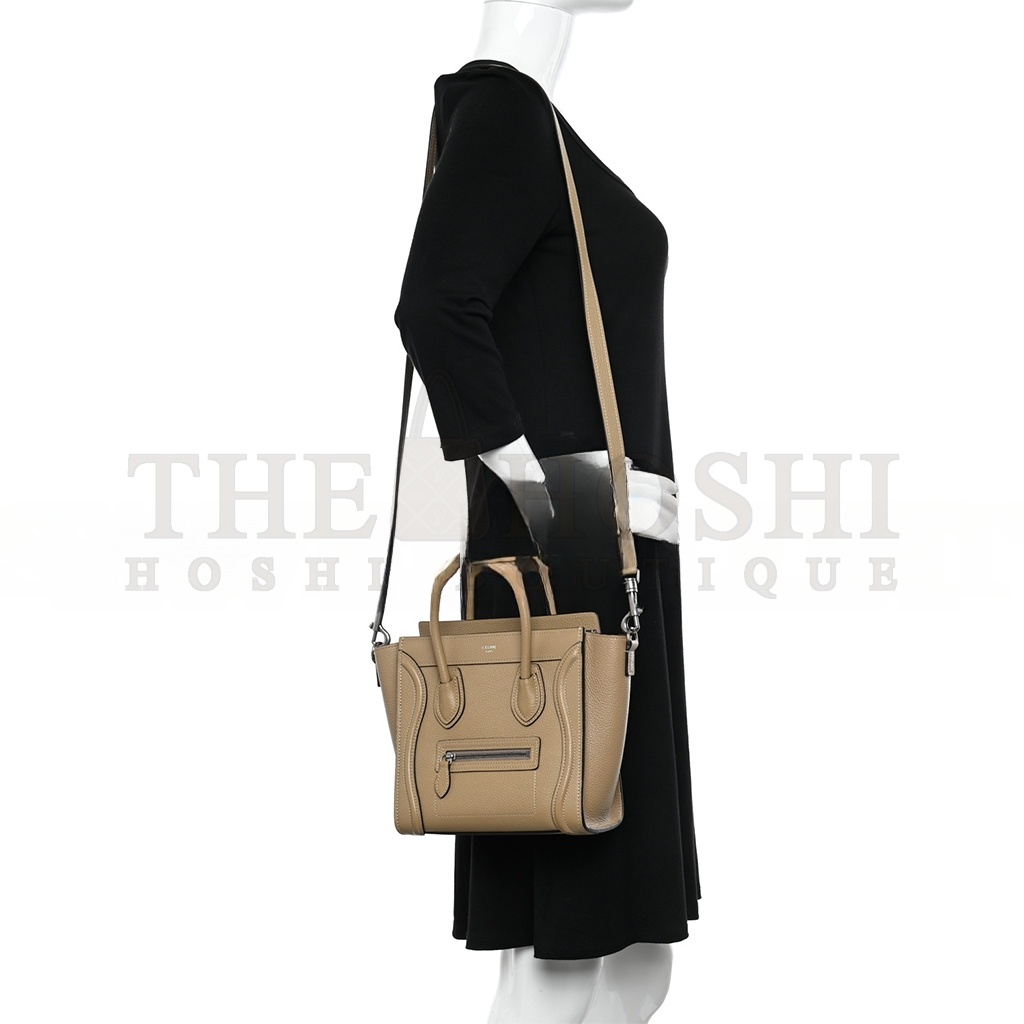 Ce1i*e DRUMMED CALFSKIN NANO LUGGAGE DUNE 1403304 (20*20*10cm) Master Quality