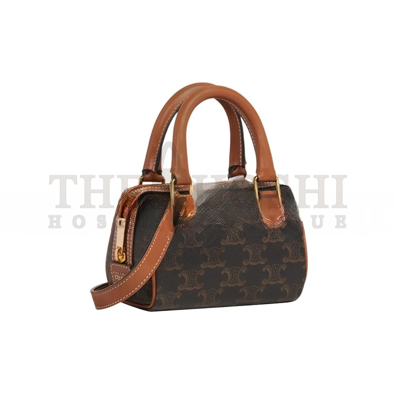 Ce1i*e MINI BOSTON BAG TRIOMPHE IN TRIOMPHE CANVAS AND LAMBSKIN 195112BZJ.04LU (14*9.5*8cm) Master Quality