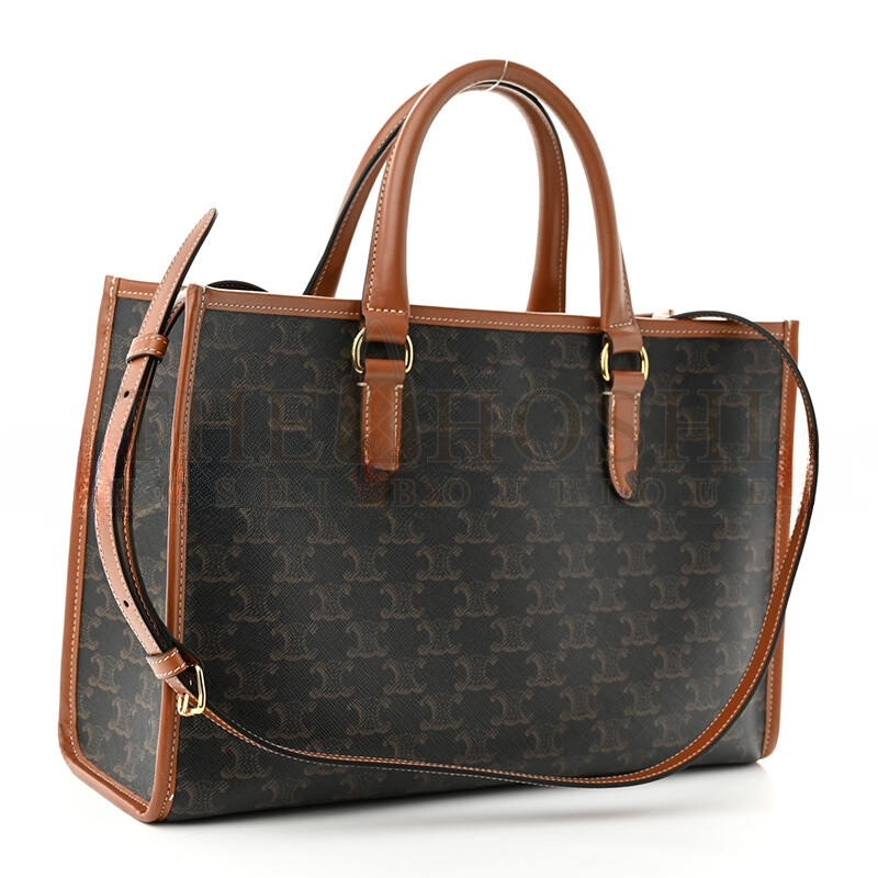 Ce1i*e TRIOMPHE CANVAS CALFSKIN MINI HORIZONTAL CABAS TAN 199742BZJ.04LU (34*23*12.5cm) Master Quality