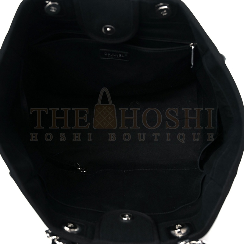 Ch**el CANVAS PEARL MEDIUM DEAUVILLE TOTE BLACK A57067 (33*28*16cm) Master Quality
