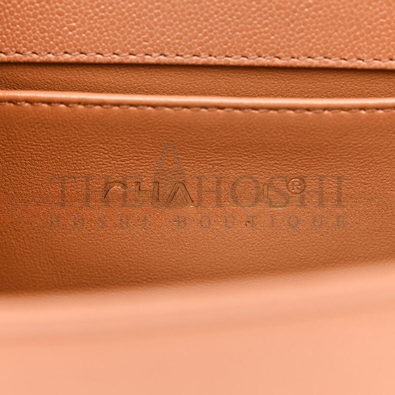 Ch**el CAVIAR CHEVRON MEDIUM QUILTED BOY FLAP BROWN A67086 (25*15*6cm) Master Quality