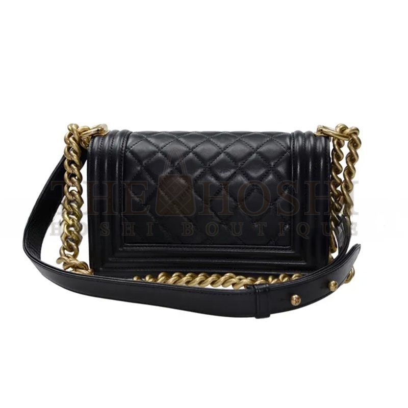 Ch**el SMALL QUILTED BOY BLACK A67085 Y09939 94305 (20*12*8cm) Master Quality