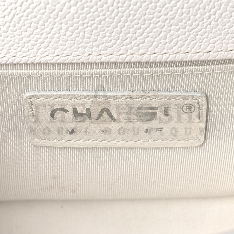 Ch**el CAVIAR QUILTED SMALL BOY FLAP WHITE A67085 B10211 10601 (20*12*8cm) Master Quality