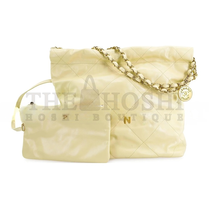 Ch**el 22 BAG YELLOW CALFSKIN GOLD HARDWARE AS3260 (39*35*7cm) Master Quality